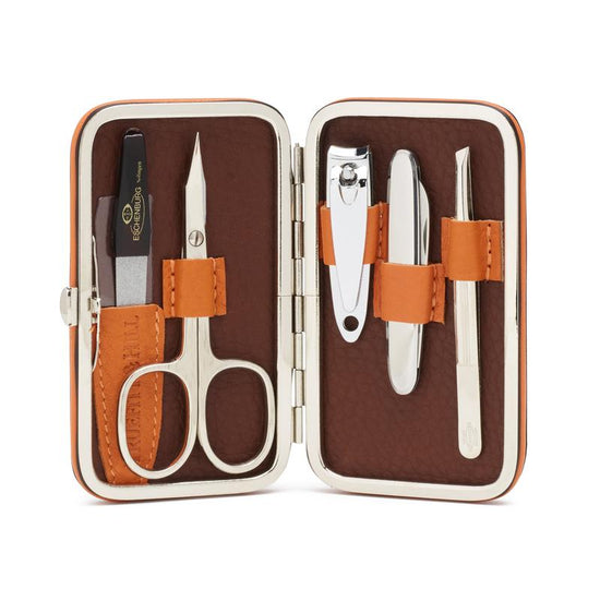Load image into Gallery viewer, Smooth Leather Framed Manicure Set - 5 Piece
